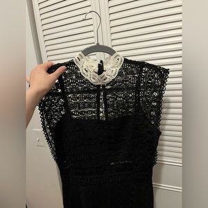 Sandro Paris Black and White Lace Dress